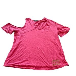 Birdiebee by Nikki & Brie Bella Pink Cutout Shoulder Tee (WWE Brand)